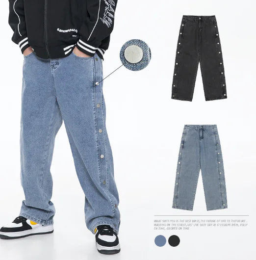 Men's Hip Hop Loose Straight Leg Wide Leg Jeans