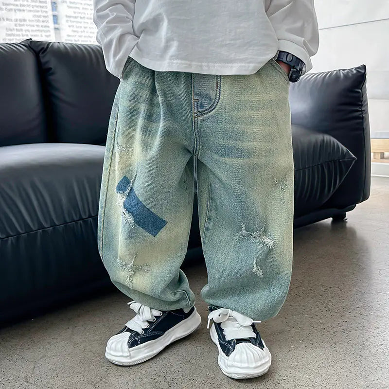 2024 Spring Vintage Loose Boy's Denim Pants