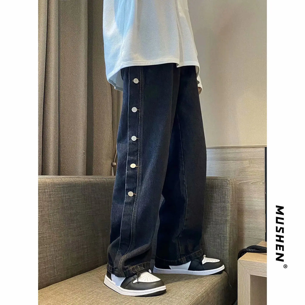 Men's Hip Hop Loose Straight Leg Wide Leg Jeans