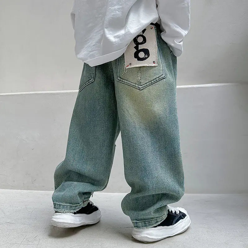2024 Spring Vintage Loose Boy's Denim Pants
