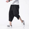 Japanese Large Men's Linen Harem Capris Casual Pants