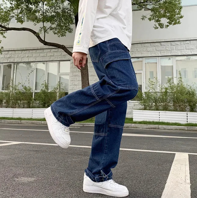 Men's Wide Leg Hip Hop Casual Jeans