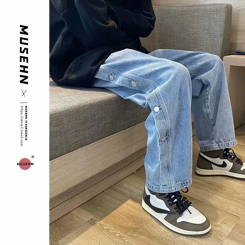 Men's Hip Hop Loose Straight Leg Wide Leg Jeans