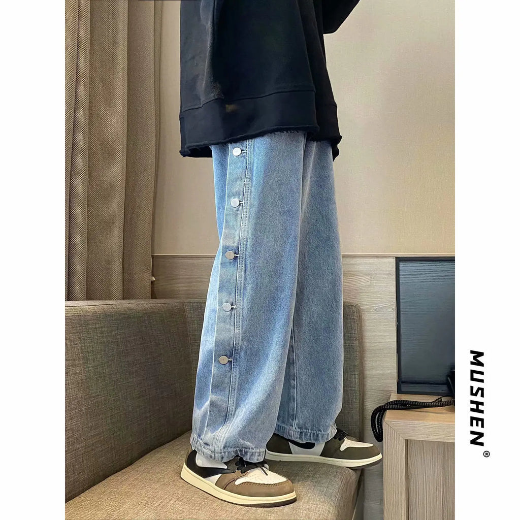 Men's Hip Hop Loose Straight Leg Wide Leg Jeans