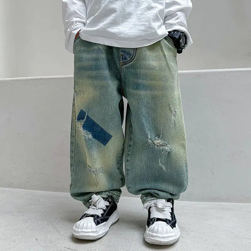 2024 Spring Vintage Loose Boy's Denim Pants